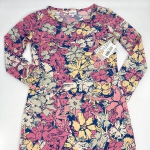 LuLaRoe Women's Size XS Extra Small Long Sleeve Debbie Dress Pink Floral NWT